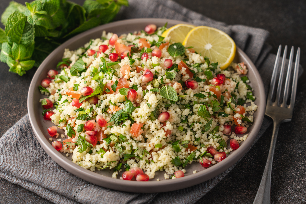 Warm Tabouli Salad With Mint Dressing Heather Carey